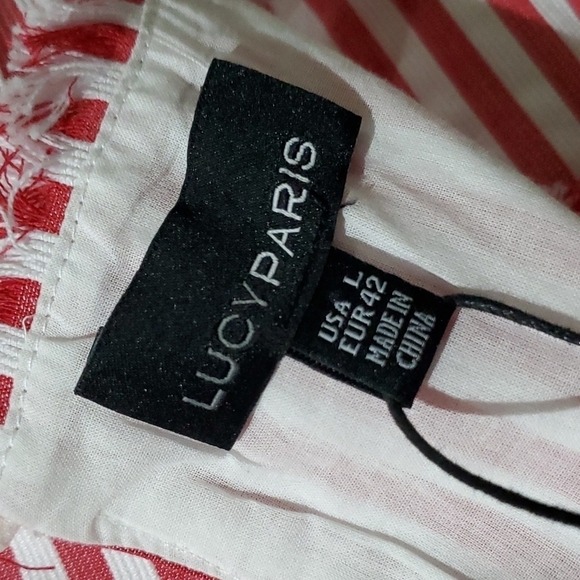 LUCY PARIS CANDY STRIPED COASTAL  DRESS SIZE LARGE - Picture 8 of 8